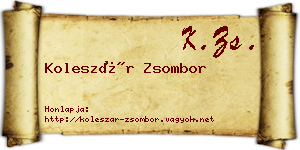 Koleszár Zsombor névjegykártya