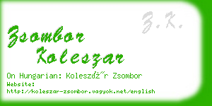 zsombor koleszar business card